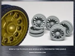 T-34/76 Spider web wheels w/ perforated tires 1:35