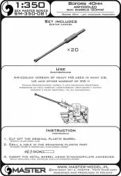Bofors 40 mm – air-cooled gun barrels (20pcs) 1:350