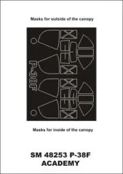P-38F Lightning mask für Academy 1:48