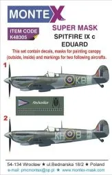 Spitfire Mk.IXc mask + decals for Eduard 1:48