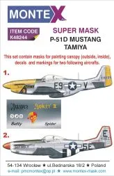 P-51D Mustang mask + decals für Tamiya 1:48