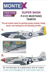 P-51D Mustang mask + decals für Tamiya 1:48