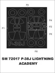 P-38J Lightning mask für Academy 1:72
