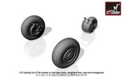 Su-27 late, Su-30 early wheels w/ weighted tires 1:72