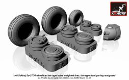 Su-27 late, Su-30 early wheels w/ weighted tires 1:48