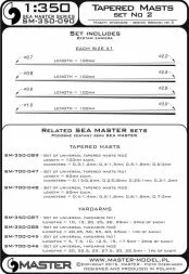 Set of universal tapered masts No2 1:350