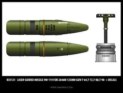 Laser-guided missile 9M-119 for 2A46M 125mm 1:35