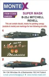 B-25J Mitchell Super Mask for Revell P.2 1:48