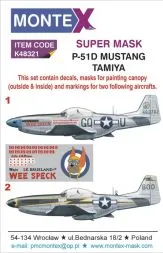 P-51D Mustang Super Mask für Tamiya P.3 1:48