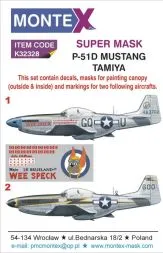 P-51D Mustang Super Mask für Tamiya 1:32