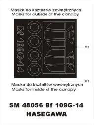 Bf 109G-14 mask für Hasegawa 1:48