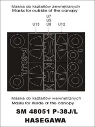 P-38 J/L Lightning mask for Hasegawa 1:48