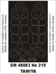 Heinkel He 219 UHU mask für Tamiya 1:48