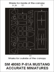 P-51A Mustang mask für Accurate Miniatures 1:48