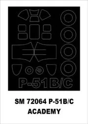 P-51B/C Mustang mask für Academy 1:72