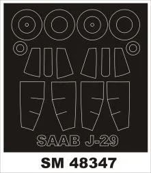 SAAB J29 mask für AZmodel 1:48
