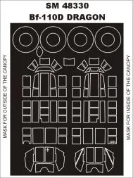 Bf 110C/D mask für Dragon 1:48