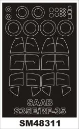 SAAB S35E/ RF-35 mask für Hasegawa 1:48
