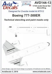 Boeing 777-300ER Technical Stenciling 1:144