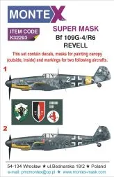 Bf 109G-4/R6 super mask für Revell 1:32
