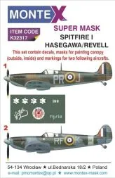 Spitfire I super mask für Hasegawa/ Revell 1:32