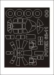 Potez 63-11 mask für Azur 1:48