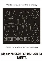 Gloster Meteor F.3 mask für Tamiya 1:48