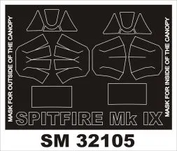 Spitfire Mk.VIII/IX mask für Tamiya 1:32