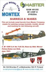 Bf 109F-2 mask & Barrels für Zvezda 1:48