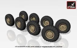 BTR-70 wheels w/ weighted tires KI-80N 1:72
