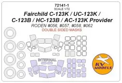 C-123/ HC-123 canopy & wheels mask for Roden 1:72