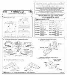 P-40E Control Surfaces for Hasegawa 1:48