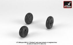 MiG-21 early type wheels w/ weighted tires 1:72
