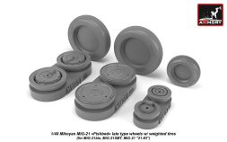 MiG-21 Fishbed wheels w/ weighted tires, late 1:48