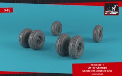 CH-47 Chinook wheels w/ weighted tires 1:48