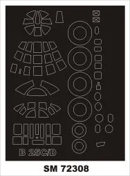 B-25C/D Mitchell mask for Airfix 1:72