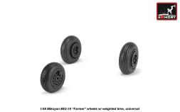 MiG-19 Farmer wheels w/ weighted tires 1:48