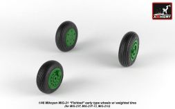 MiG-21 Fishbed early wheels w/ weighted tires 1:48