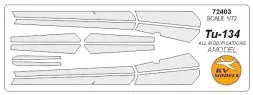 Tu-134 anti icing surfaces mask for Amodel 1:72