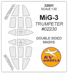 MiG-3 mask (Double sided) for Trumpeter 1:32