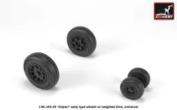 JAS-39 Gripen early wheels w/ weighted tires 1:48