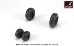 JAS-39 Gripen early wheels w/ weighted tires 1:48