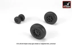 JAS-39 "Gripen" wheels w/ weighted tires, early 1:32