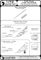 T-38 / F-5B / RF-5A, E, S - Pitot Tube & gun barrels 1:72