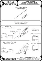 T-38 Talon / F-5B / RF-5A, E, S - Pitot Tube and gun barrels 1:48