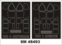 UH-1D Huey mask for Kitty Hawk 1:48