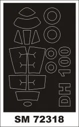 D.H. 100 Vapire mask for Special Hobby 1:72