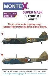 Blenheim Mk.I (RAF) super mask for Airfix 1:72