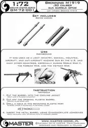 Browning M1919 .30 cal machine gun barrels 1:72