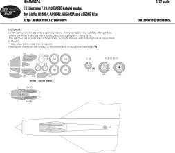 E.E. Lightning F.2A, F.6 BASIC mask for Airfix 1:72